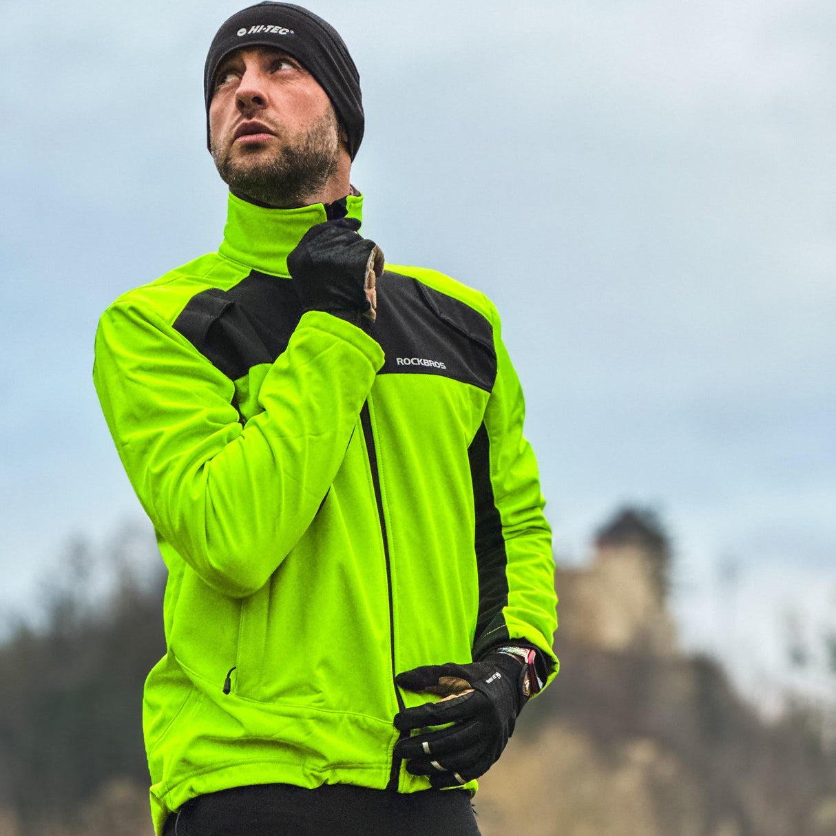 ROCKBROS Zimowa Wiatroodporna Kurtka Rowerowa Typu Softshell Mężczyźni -YPW055 Kurtki