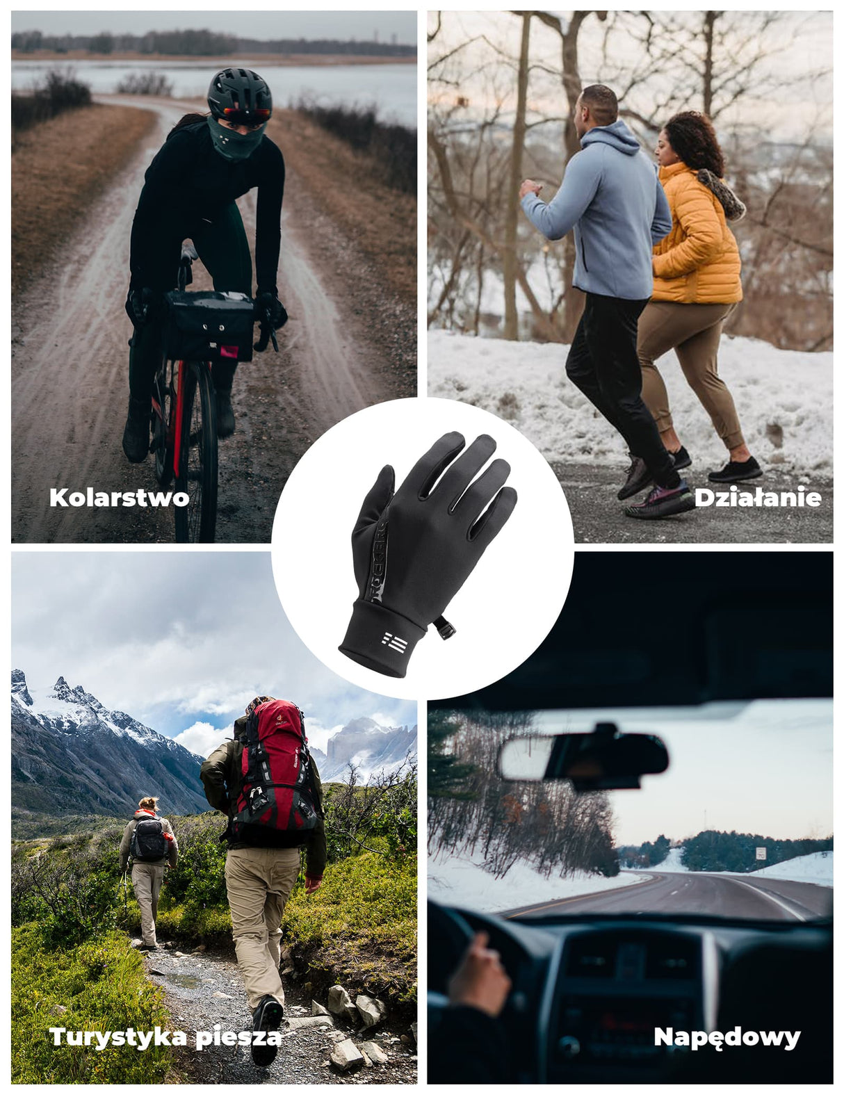 Zimowe Rękawice Rowerowe Z Grafenem Oddychające 5–15°C– S414