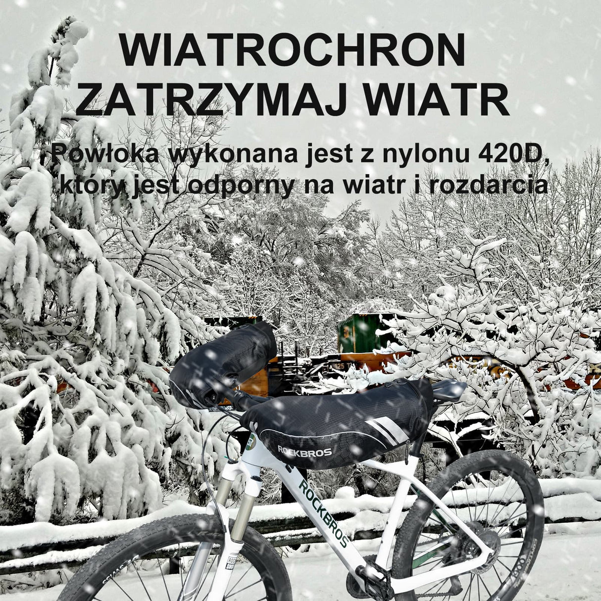 ROCKBROS Rękawice Zimowe na Kierownicę Rowerową Duża Wersja Rękawice na kierownice