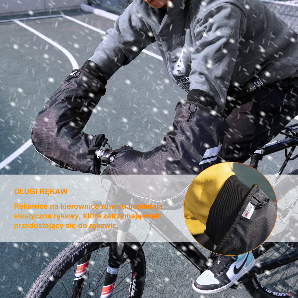 ROCKBROS Rękawice Zimowe na Kierownicę Rowerową Duża Wersja Rękawice na kierownice