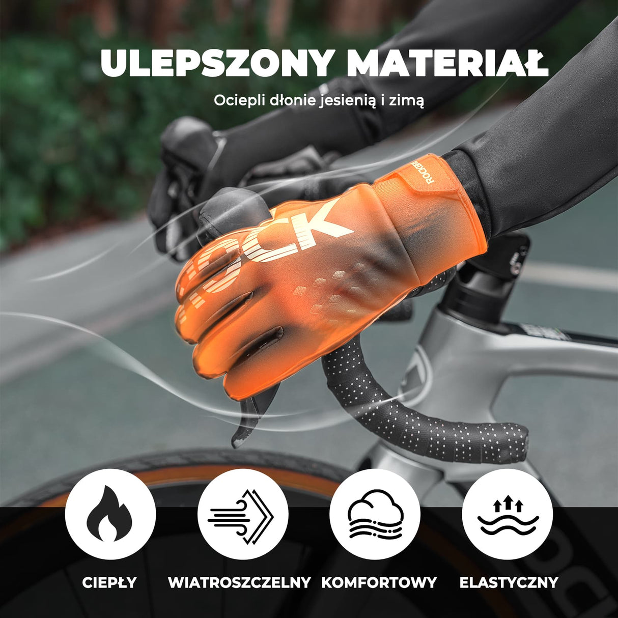 ROCKBROS Rękawiczki Rowerowe do Obsługi EkranówDotykowych Zima-S209-1 Rękawiczki