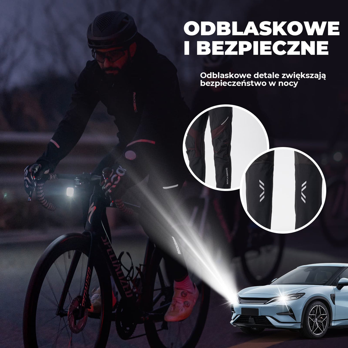 ROCKBROS Spodnie Rowerowe Zimowe Męskie Wiatroszczelny i Wodoodporny-YPK007-1 Spodnie
