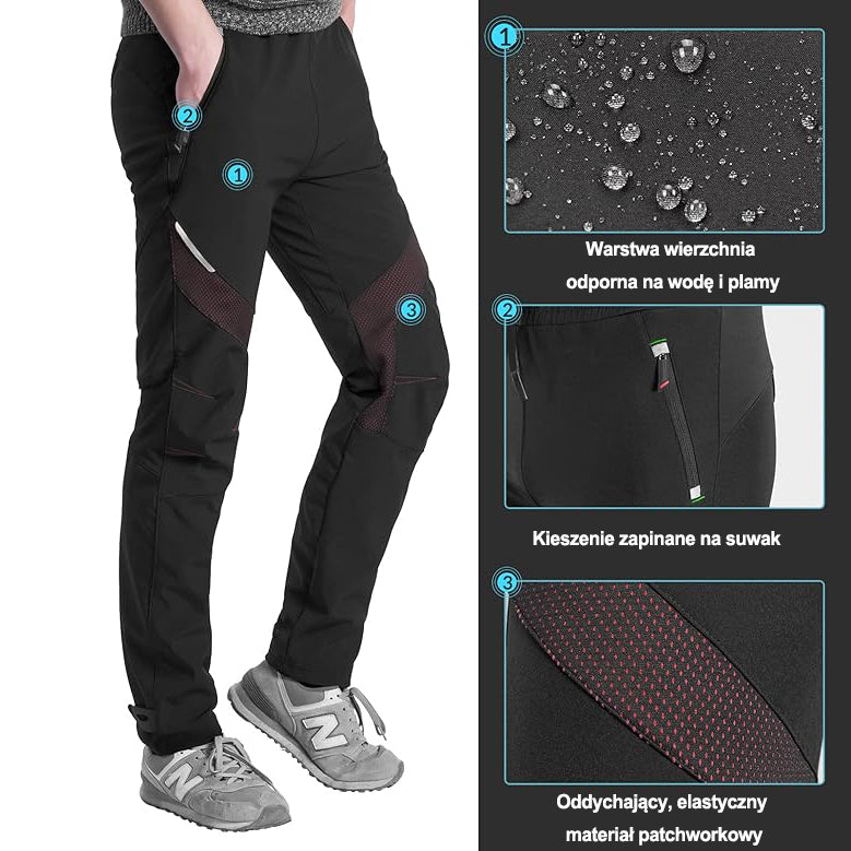 ROCKBROS Spodnie Rowerowe Zimowe Męskie Wiatroszczelny i Wodoodporny-YPK007-1 Spodnie