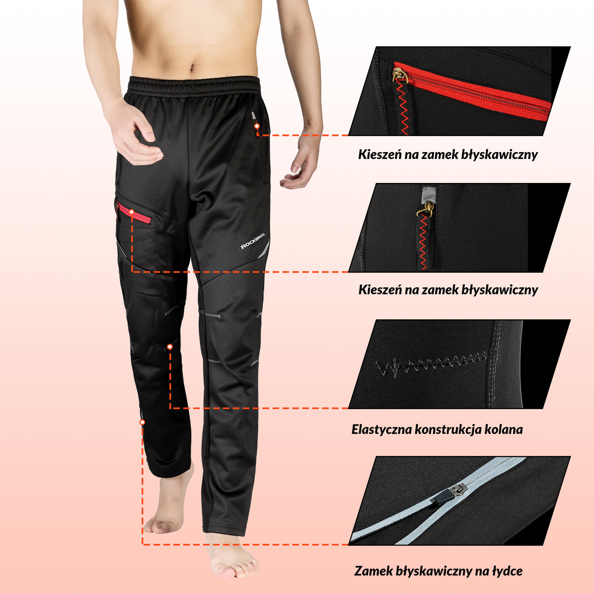 ROCKBROS Zestawy Odzieży Rowerowej Polarowy Ciepły Do Uprawiania Sportów Na Świeżym Powietrzu Zestawy odzieży