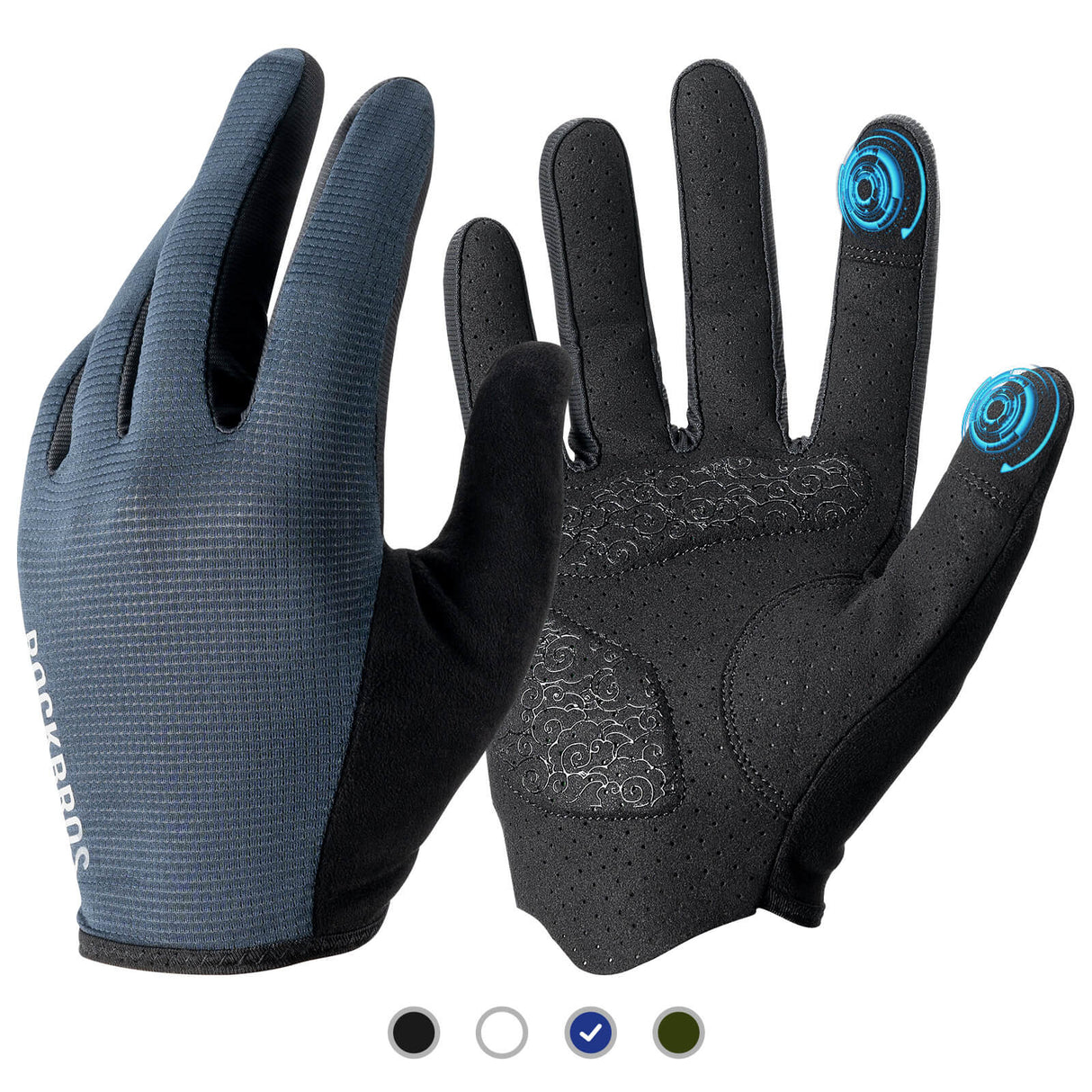ROCKBROS ROAD TO SKY Rękawiczki Rowerowe Wiosna Lato Kolarskie Dotykowe Oddychające Unisex RękawiczkiCiemnoniebieski M