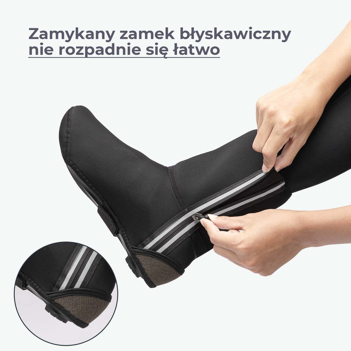 ROCKBROS Ocieplacze na Palce Wysokie Odblaskowe Zimowe Ochraniacze na buty