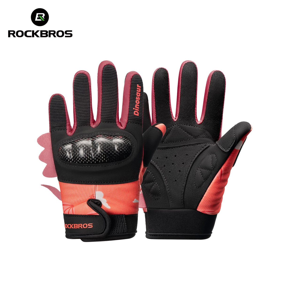 ROCKBROS Dziecięce Rękawiczki Ochronne-S393 RękawiczkiCzerwony S (szerokość dłoni 7.4-7.7)