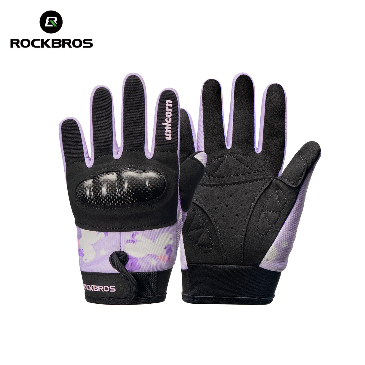 ROCKBROS Dziecięce Rękawiczki Ochronne-S393 RękawiczkiFioletowy S (szerokość dłoni 7.4-7.7)