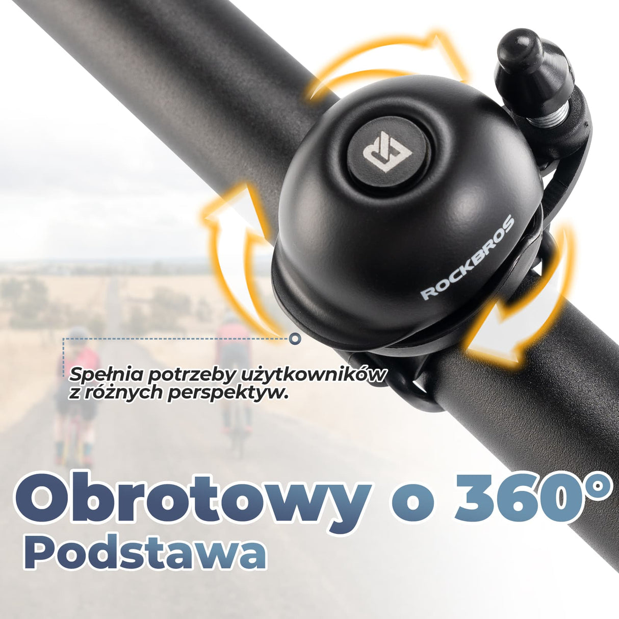 ROCKBROS Dzwonek Rowerowy 80 dB Aluminiowy, Wodoodporny i Łatwy w Montażu-2025-1A Dzwonki