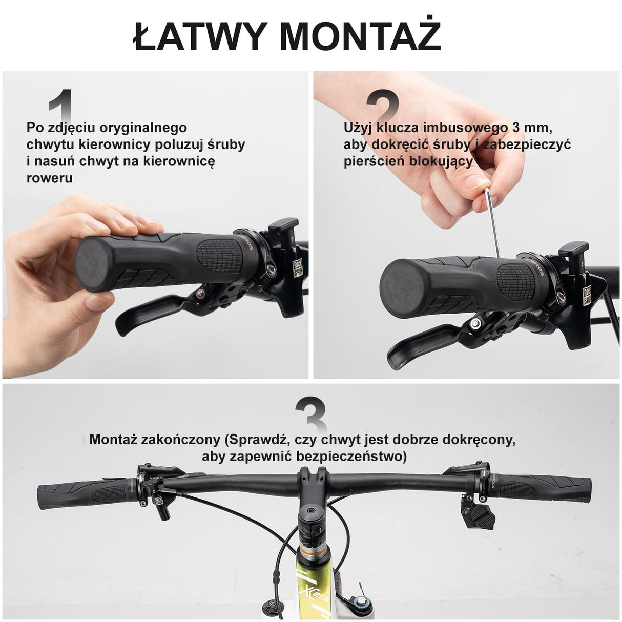 Uniwersalne Chwyty Kierownicy Średnica Wewn. 22,2 mm