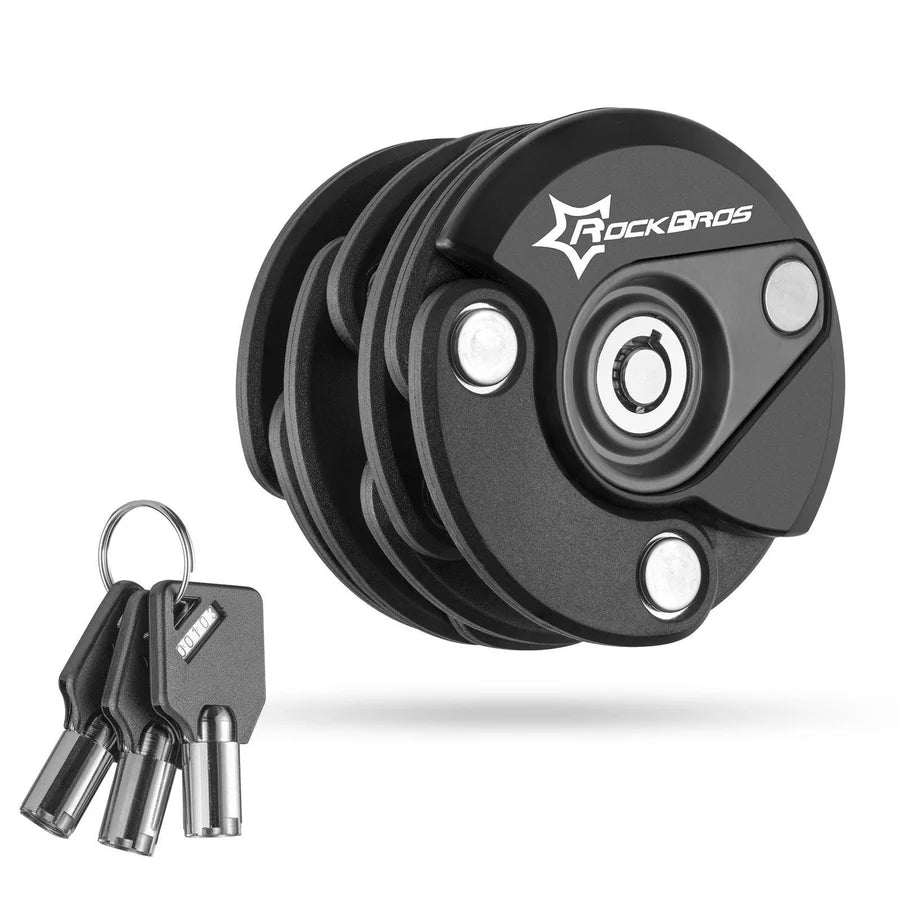 ROCKBROS Składana Blokada Rowerowa 70 cm/65cm ZapięciaStyl 2-Składany na 14 sekcji