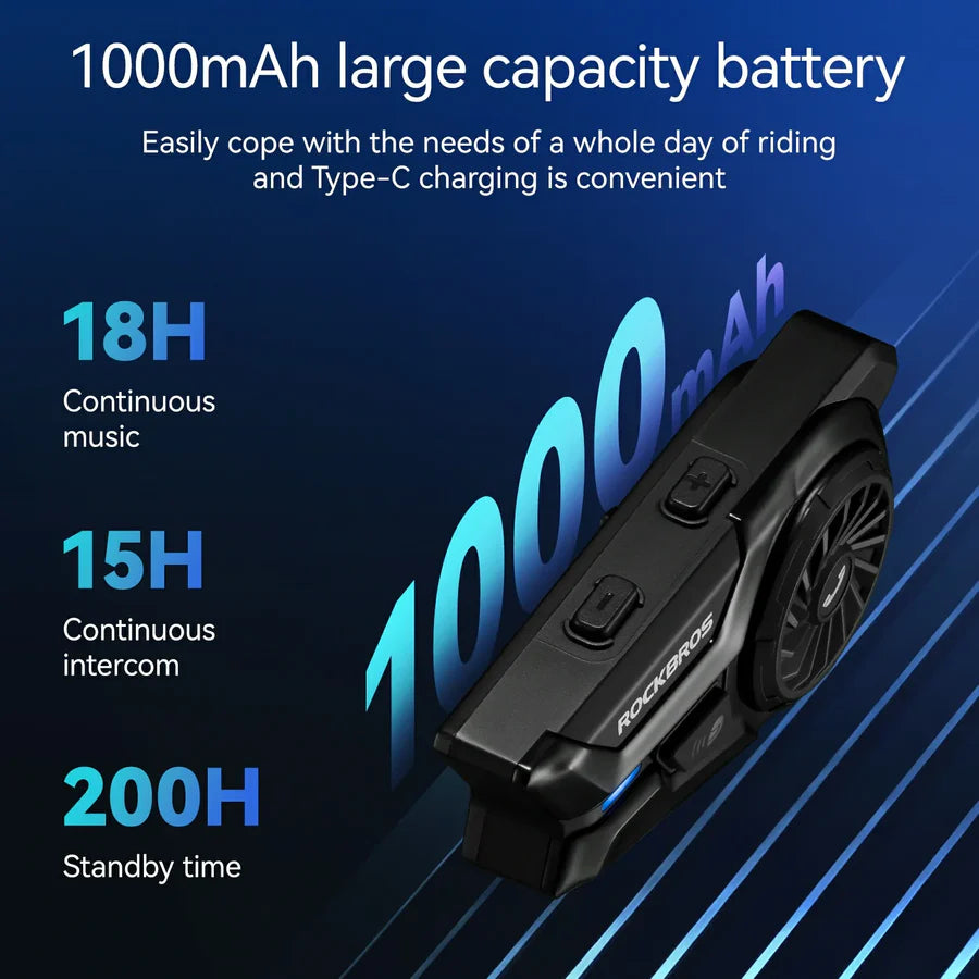 ROCKBROS Interkom Motocyklowy R1 Bluetooth 6.0–R1 Akcesoria rowerowe