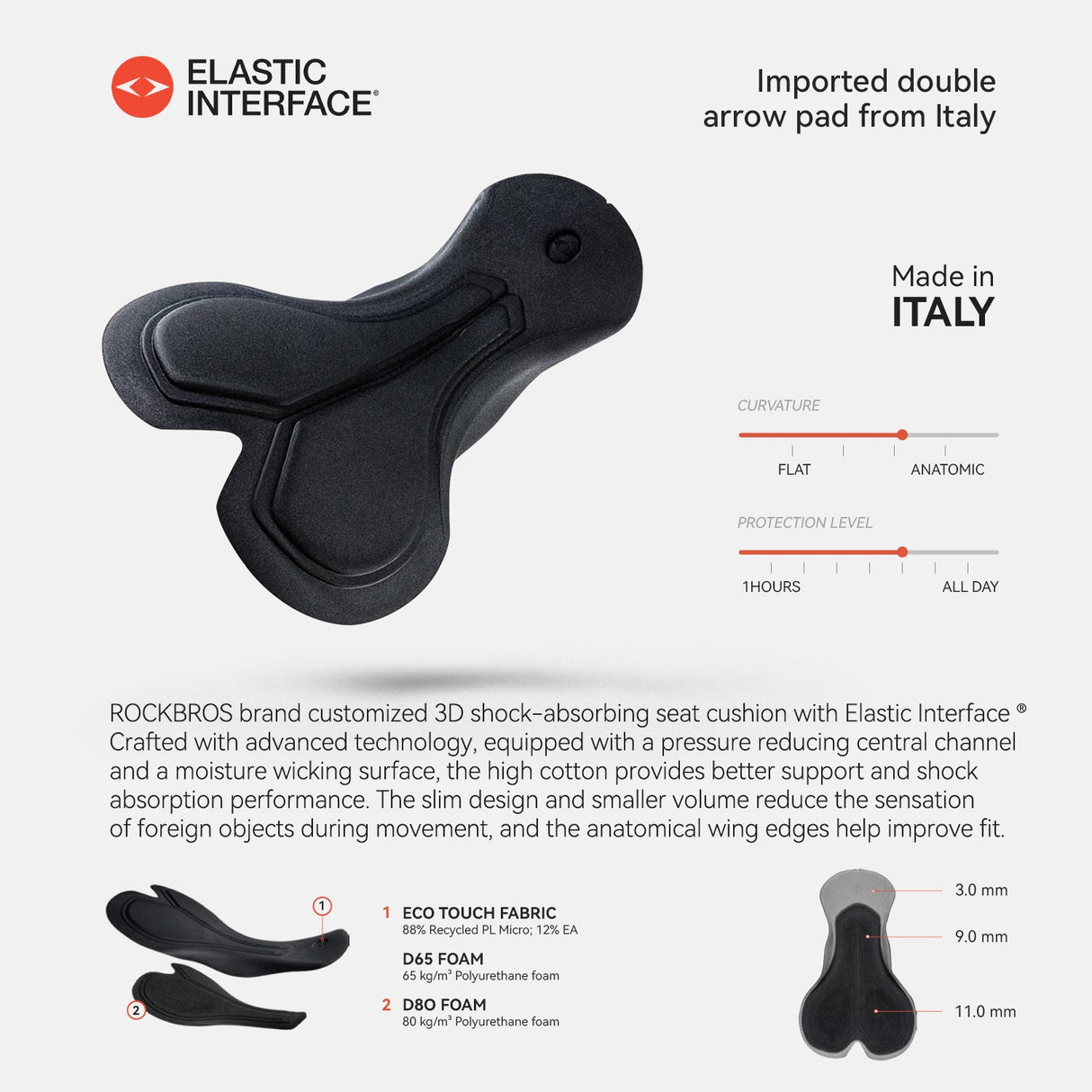 ROCKBROS Męskie Spodenki Rowerowe Na Szelkach Z Wkładką Elastic Interface® - YDDK018 Spodenki z szelkami