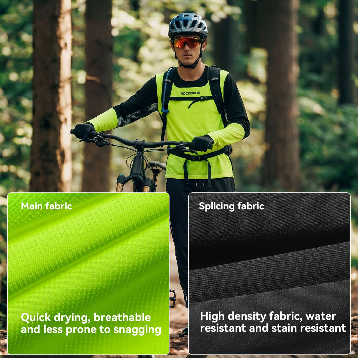 ROCKBROS Męska Koszulka Rowerowa MTB z Długim Rękawem Szybkoschnąca I Oddychająca - YPW088 Koszulki