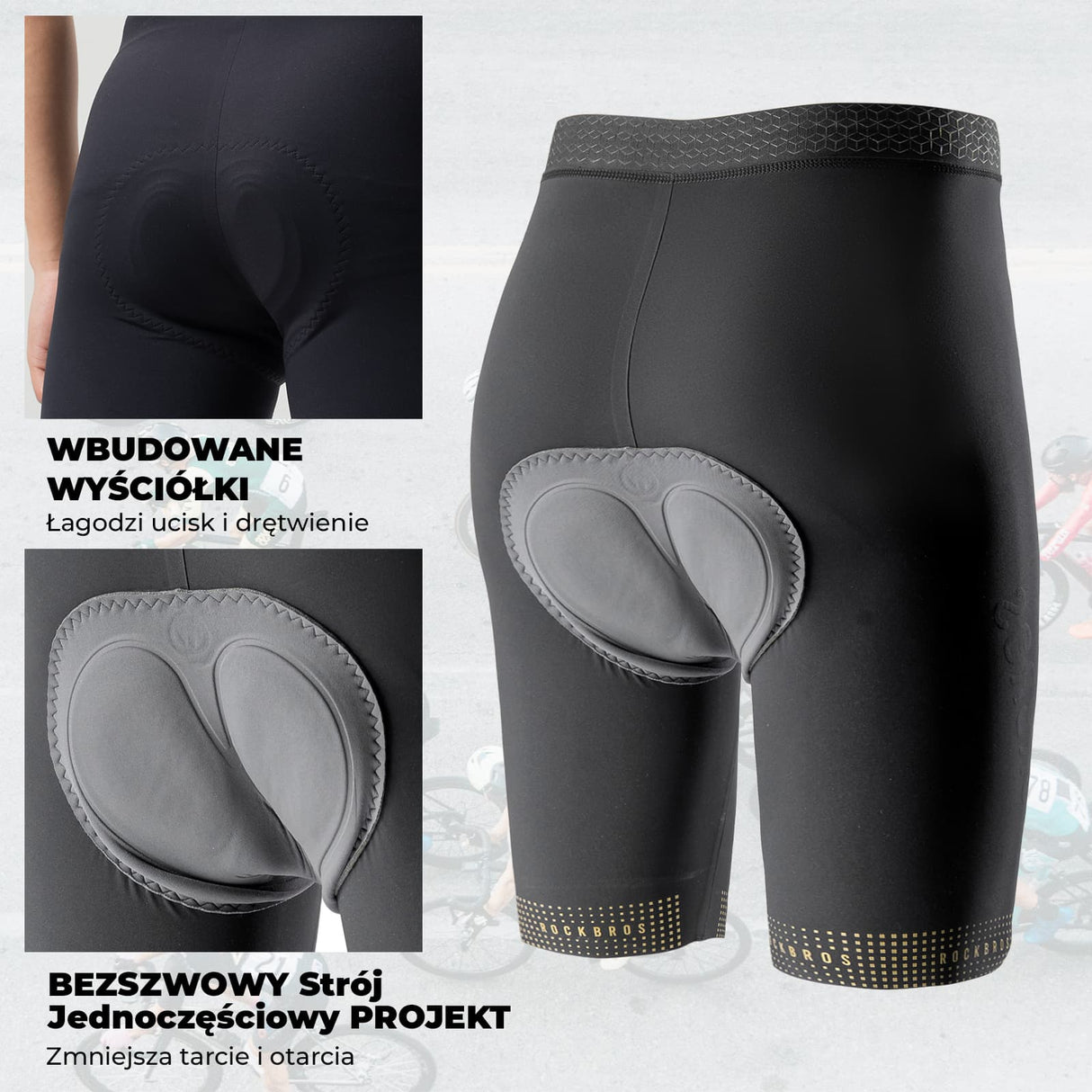 ROCKBROS Męskie Spodenki Rowerowe Endurance Z Wkładką - YDDK012 Spodenki