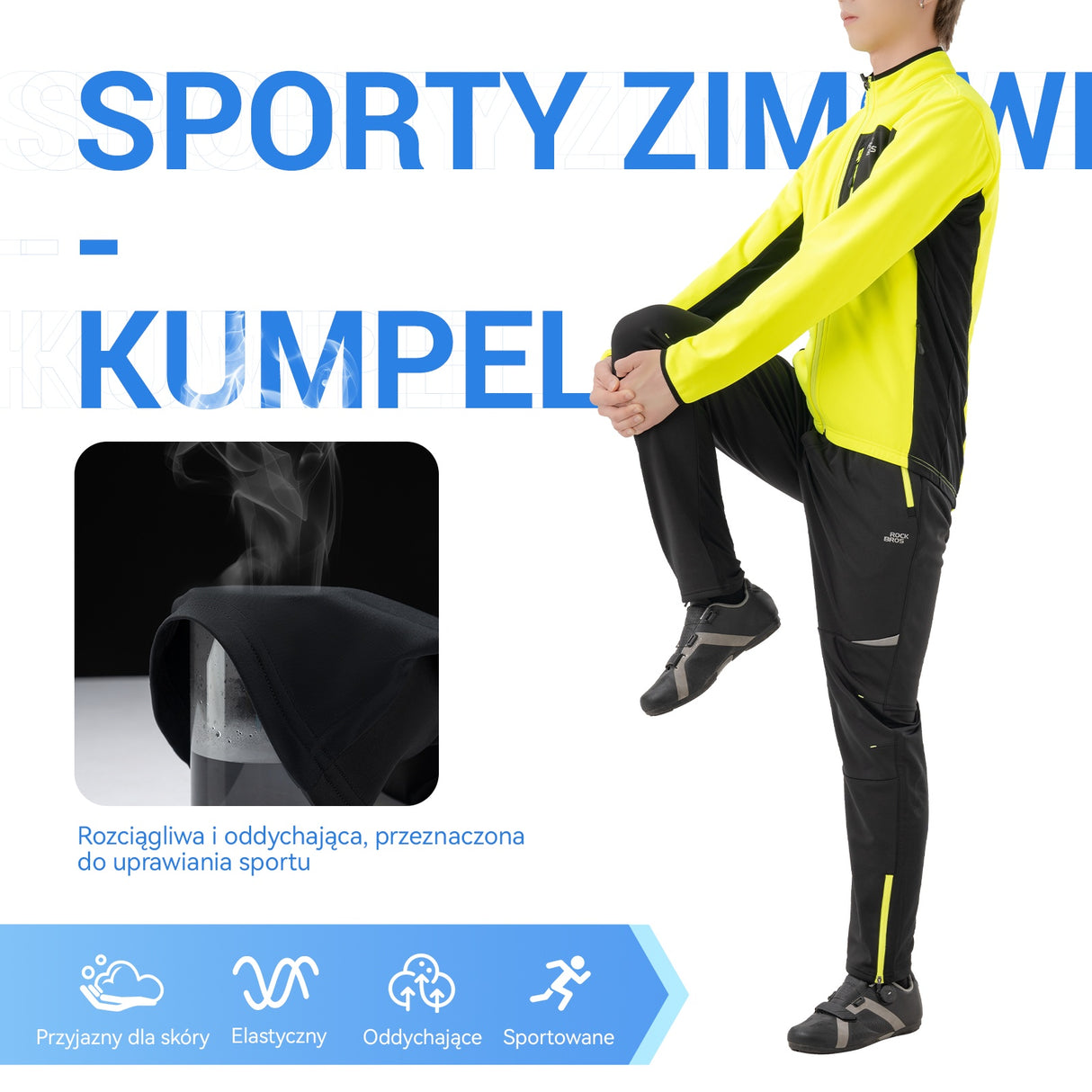 ROCKBROS Spodnie Rowerowe na Zimą, Ciepłe, Wiatroszczelne-YPK044 Spodnie