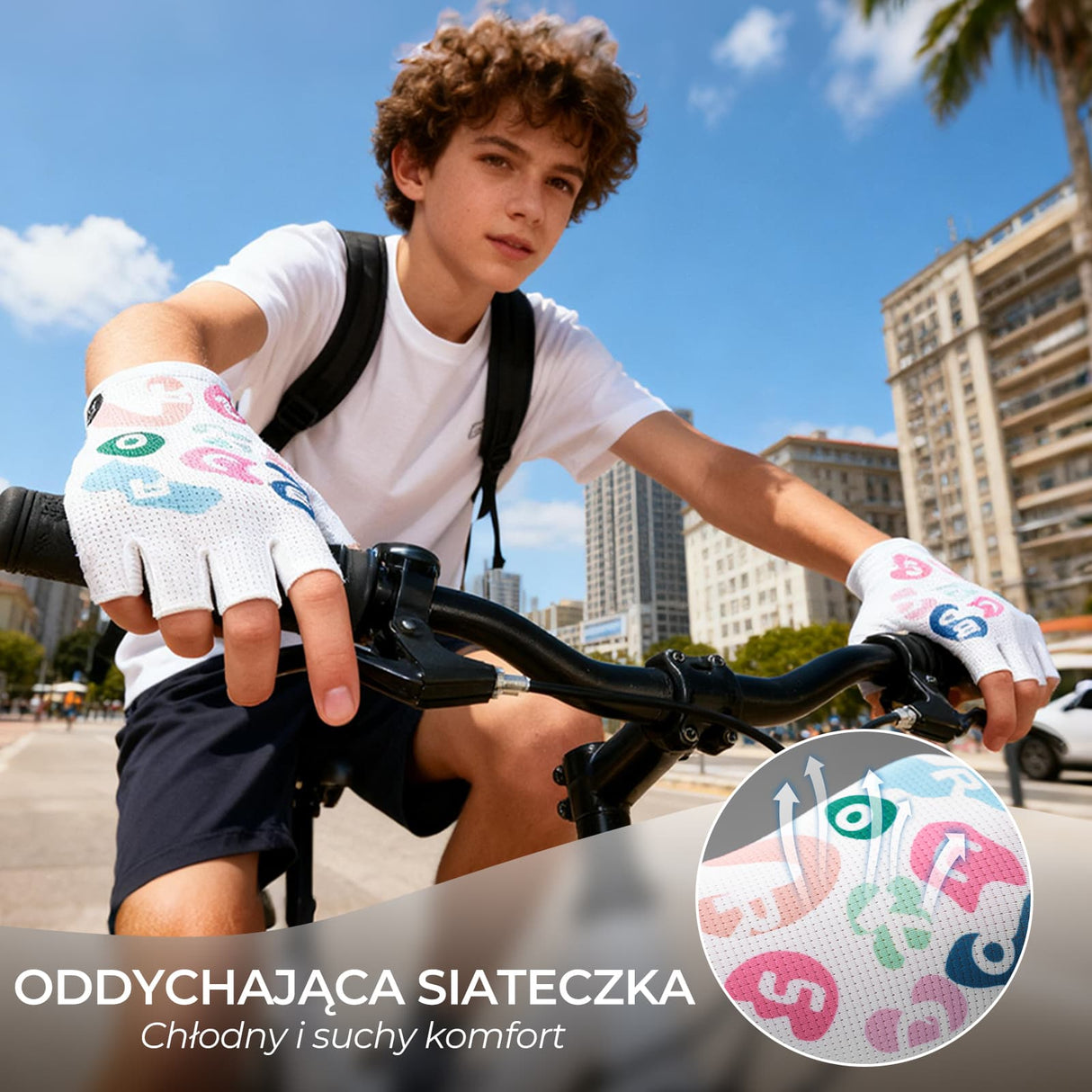 ROCKBROS Rękawiczki Rowerowe Dla Dzieci I Młodzieży z Wkładką - S397 Rękawiczki