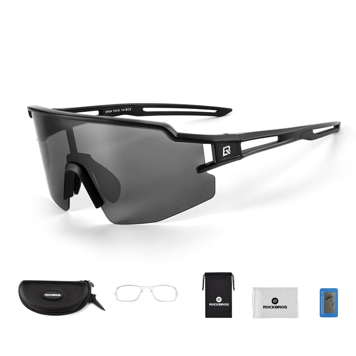 ROCKBROS Okulary Polaryzacyjne Kolarskie UV Gogle Rowerowe Sportowe-SP204 Okulary i gogleCzarny