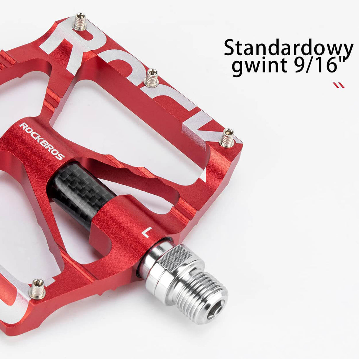 ROCKBROS Pedały Rowerowe 9/16" Aluminiowe Antypoślizgowe z Uszczelnionymi Łożyskami -K307T Pedały rowerowe