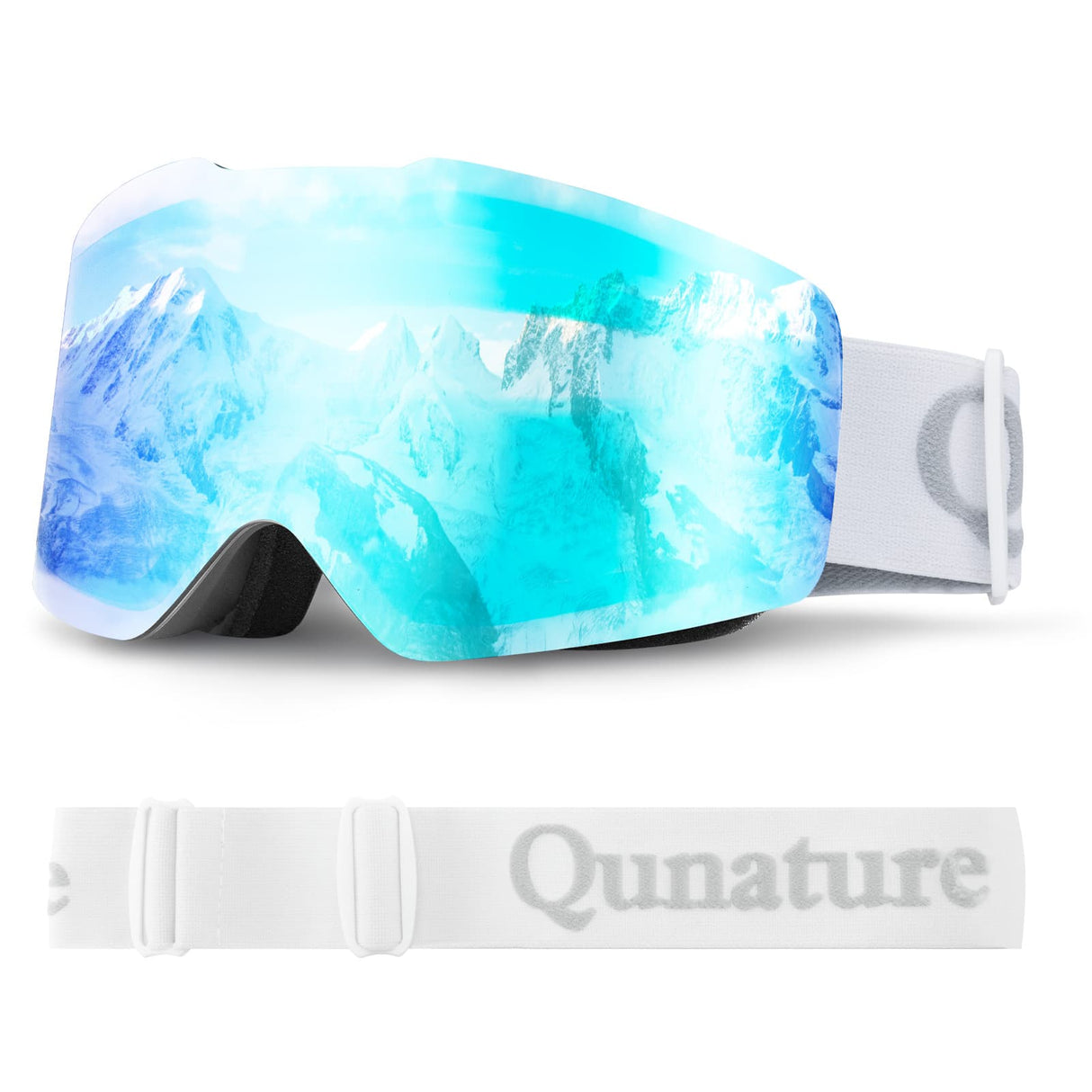 Qunature Qunature Gogle Narciarskie Bezramkowe Dla Mężczyzn I Kobiet Przeciwmgielną-Q23-007 Gogle narciarskieBiałe