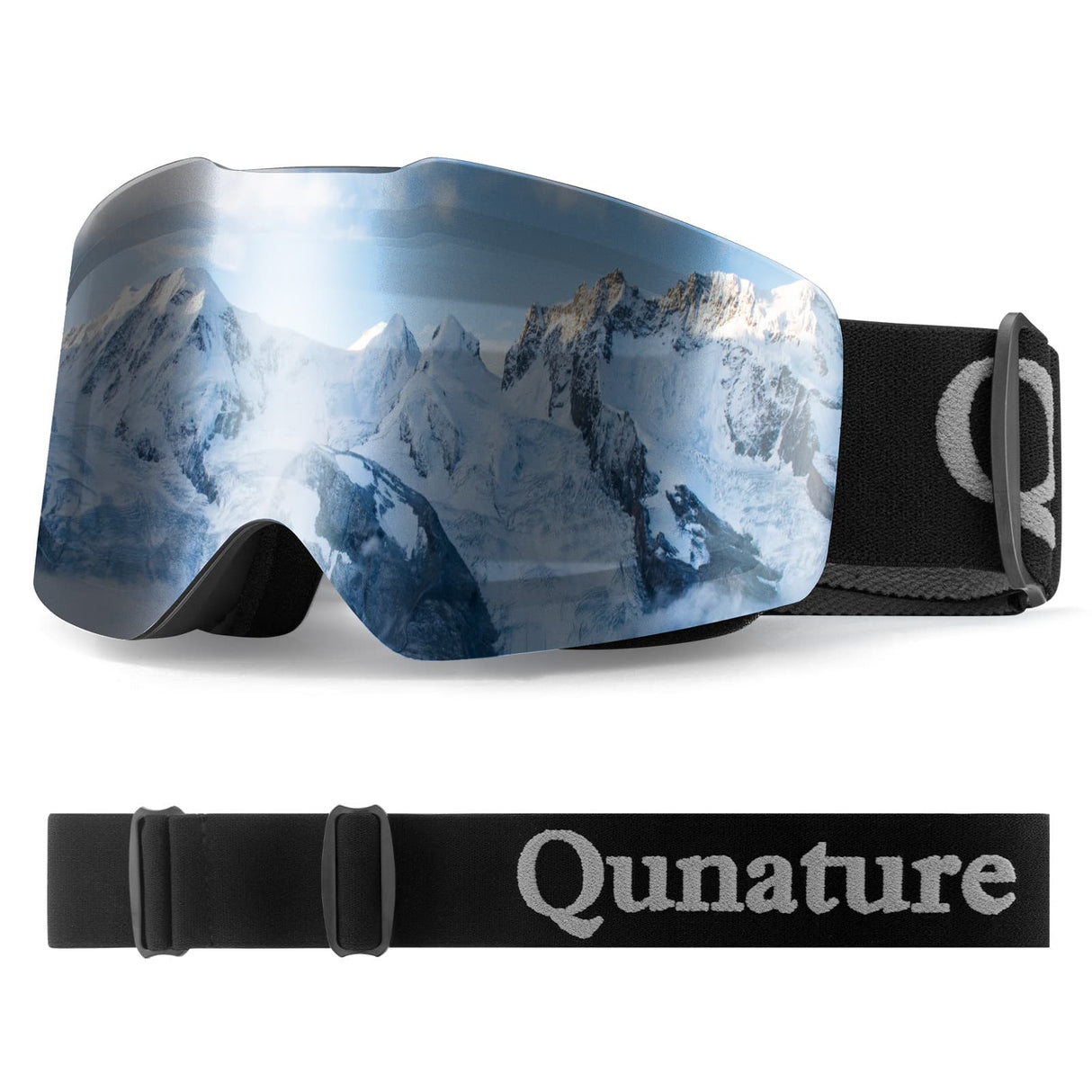 Qunature Qunature Gogle Narciarskie Bezramkowe Dla Mężczyzn I Kobiet Przeciwmgielną-Q23-007 Gogle narciarskieCzarny