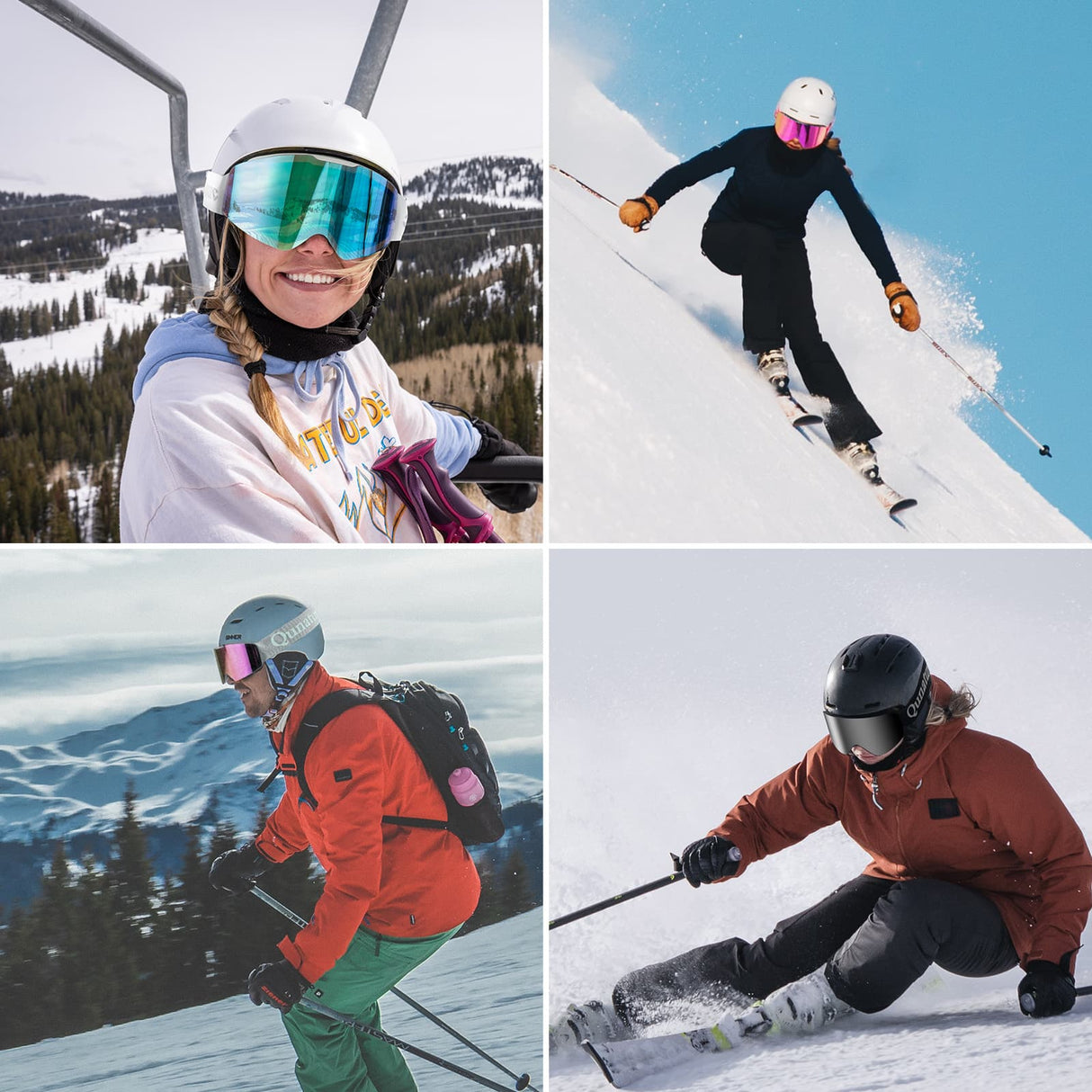 Qunature Qunature Gogle Narciarskie Bezramkowe Dla Mężczyzn I Kobiet Przeciwmgielną-Q23-007 Gogle narciarskie