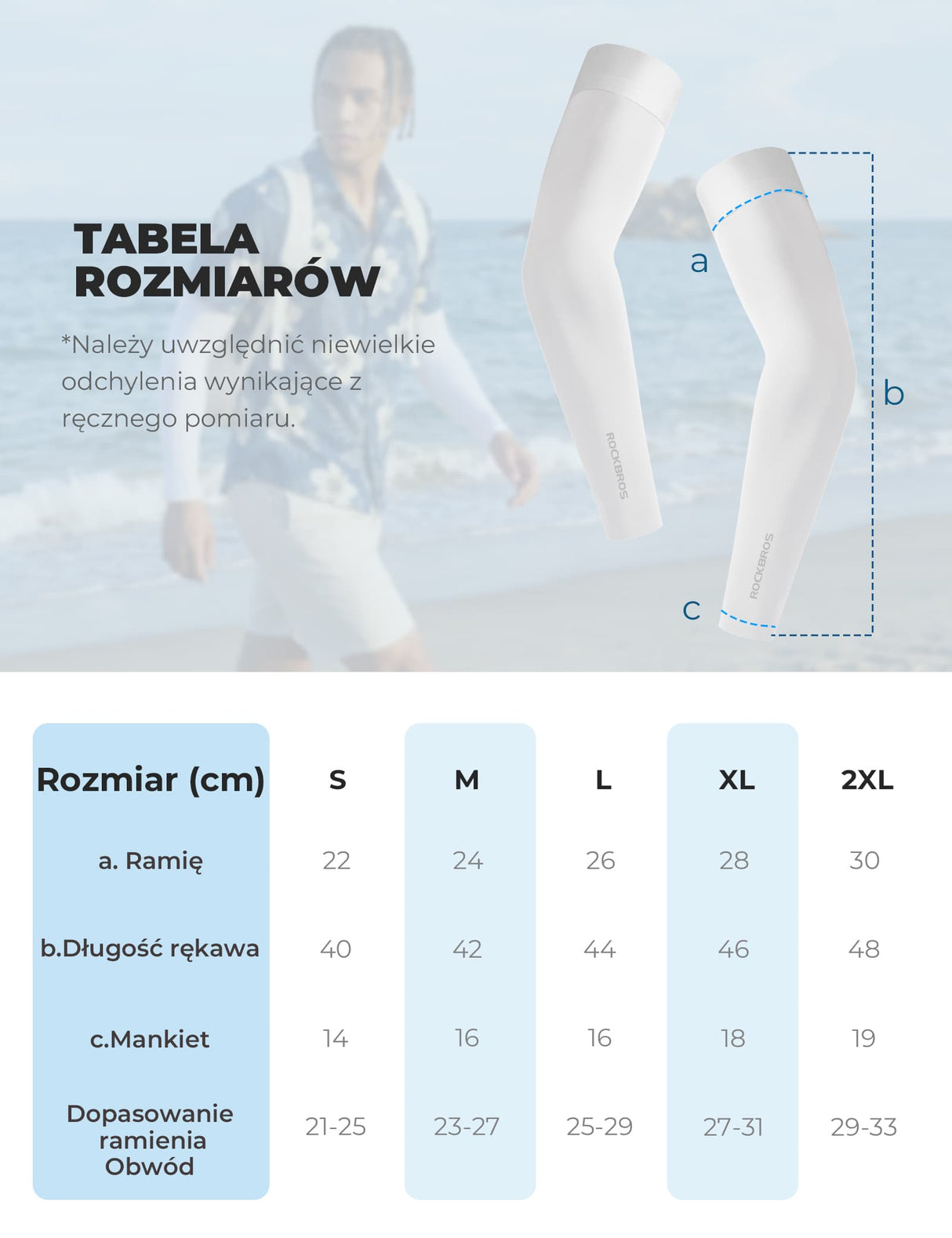 Rękawki Rowerowe z Jedwabiu Lodowego - XT096