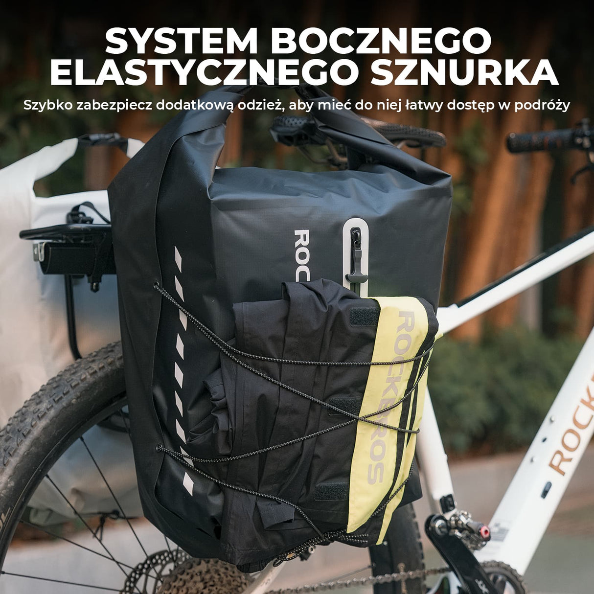 ROCKBROS 100% Wodoodporna Sakwa Rowerowa Na Bagażnik 23L z Funkcją Kompresji Próżniowej - AS-159 Torby na bagażnik