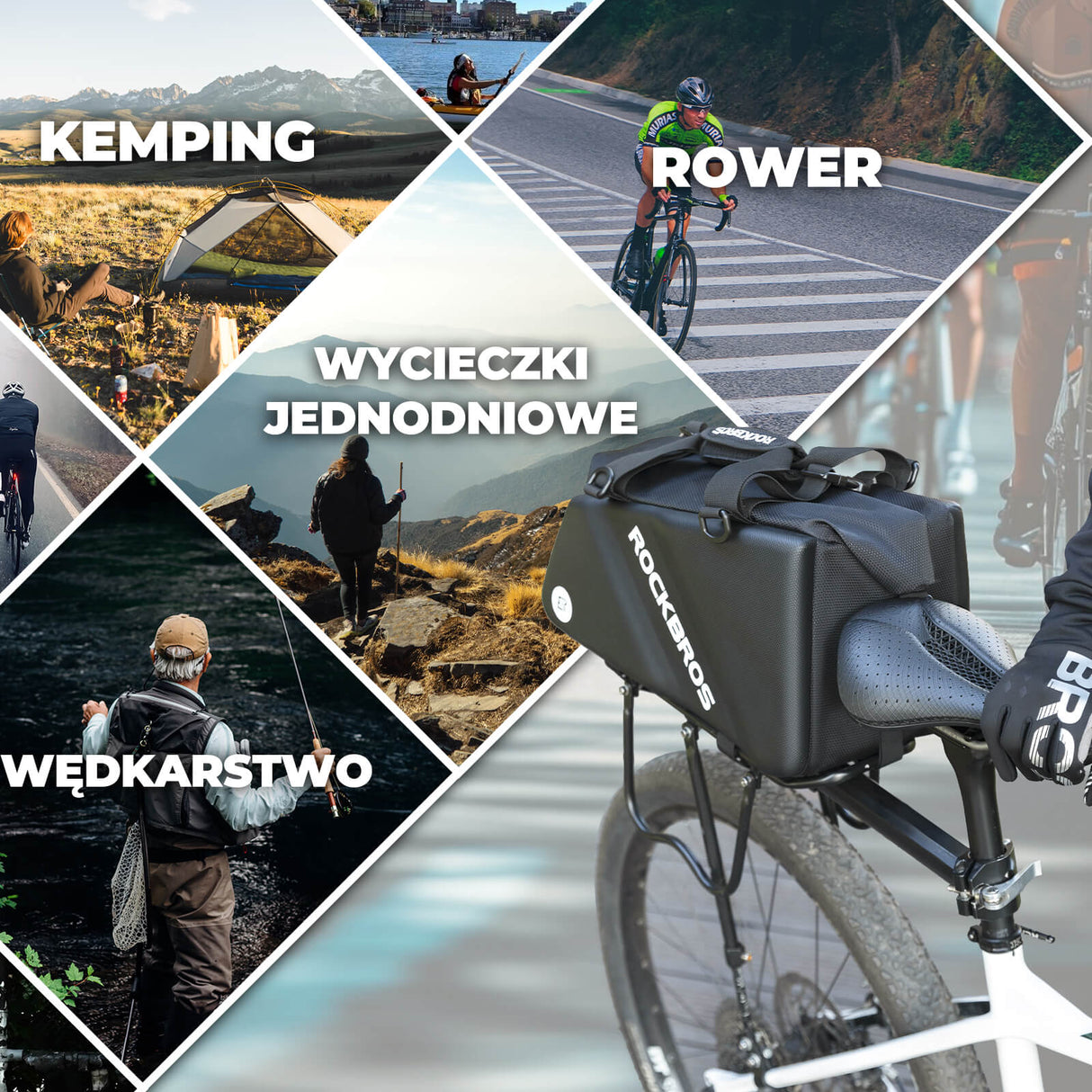 ROCKBROS Torba na Bagażnik Rower Twarda Skorupa 11,6L -A28 Torby na bagażnik