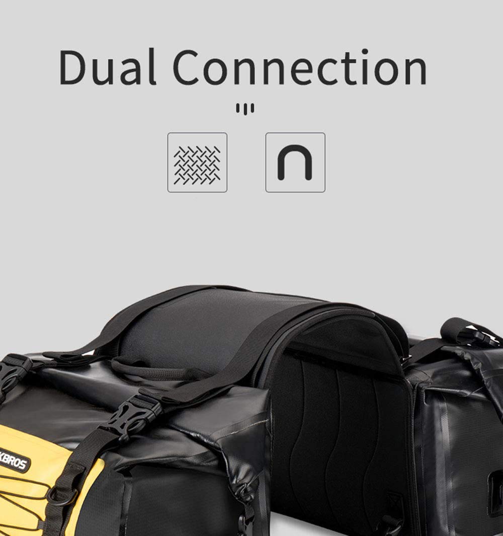 ROCKBROS Torba na Motocykl, Torba pod Siodłem, Wodoodporna, Sakwa na Tylne Siedzenie, Torba Podróżna, Wyposażenie Motocykla, 2 Opakowania (31 L x 2), Duża Pojemność, 62L Torby na bagażnik