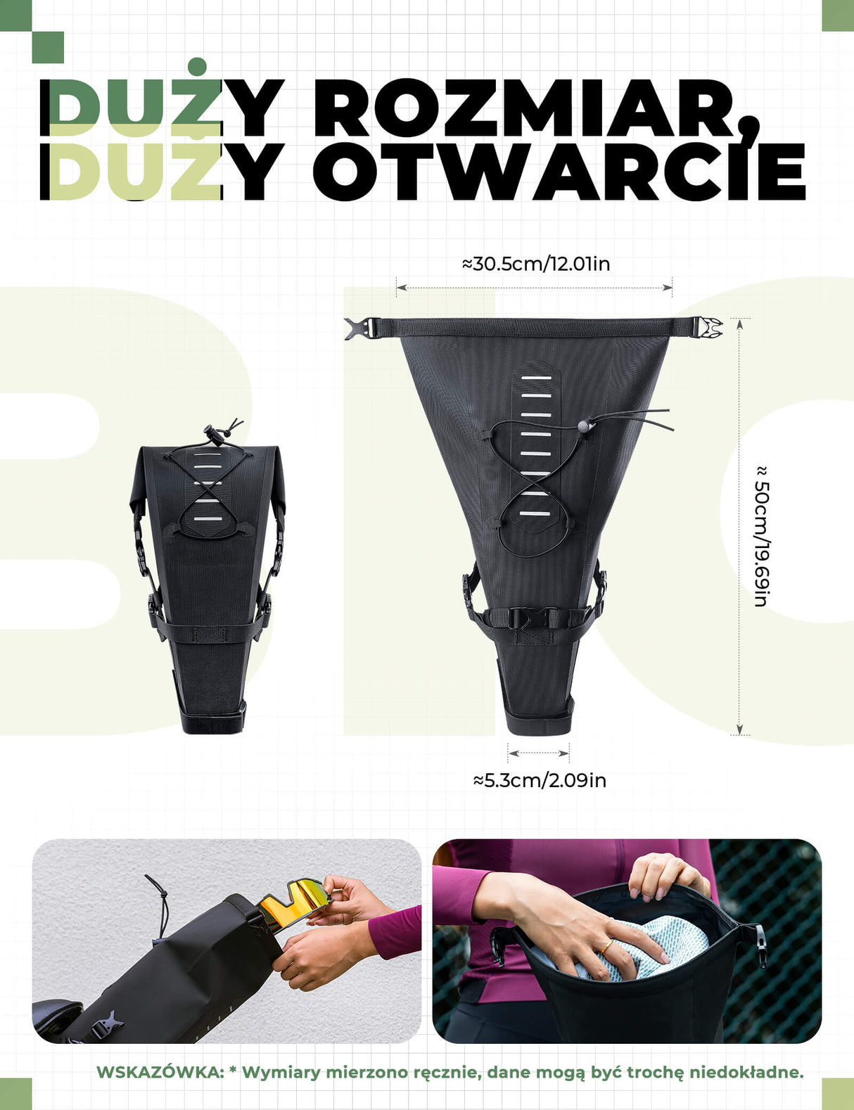 ROCKBROS Torby Podsiodłowe Wodoodporna Duża Pojemność - AS-060 Torby podsiodłowe