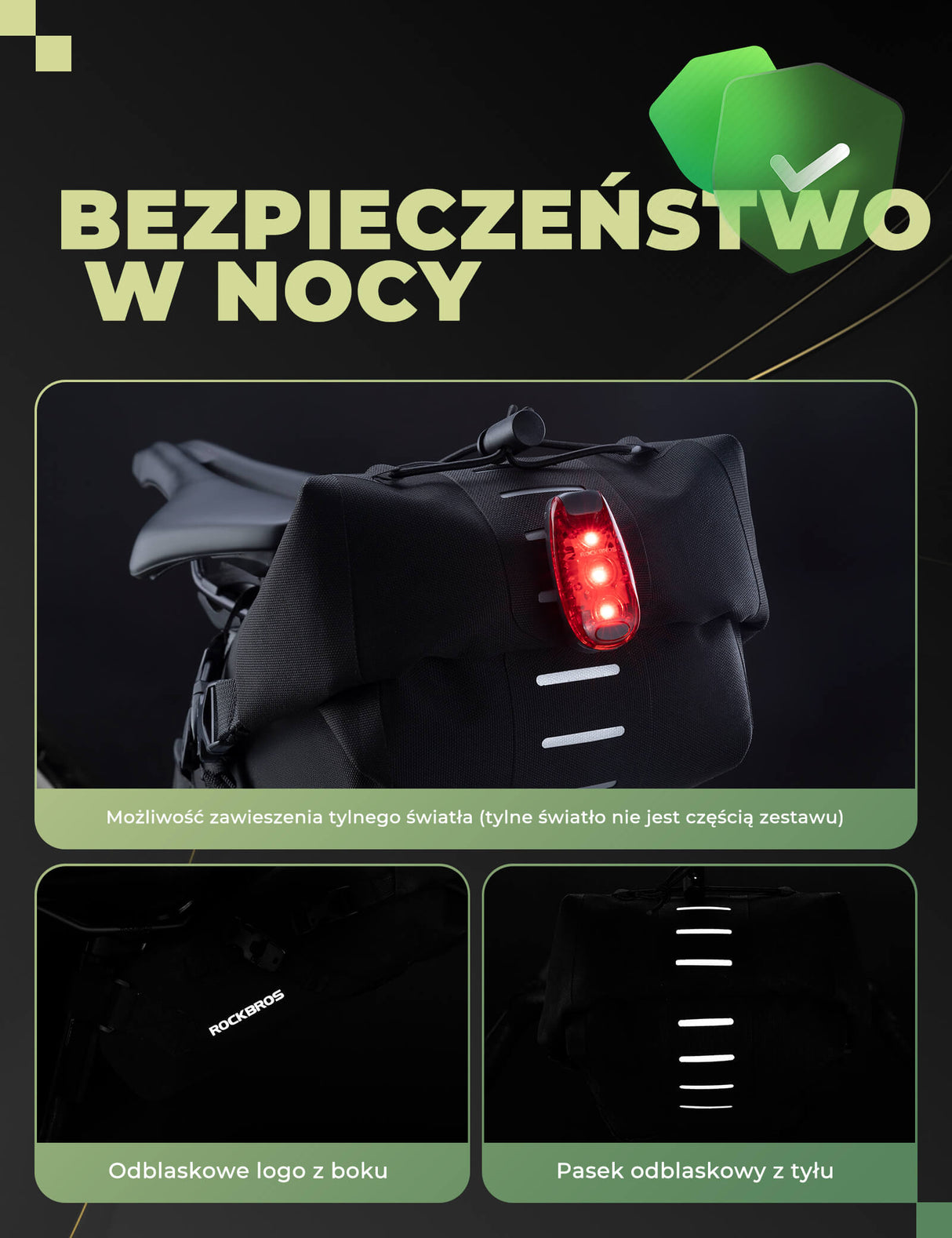 ROCKBROS Torby Podsiodłowe Wodoodporna Duża Pojemność - AS-060 Torby podsiodłowe