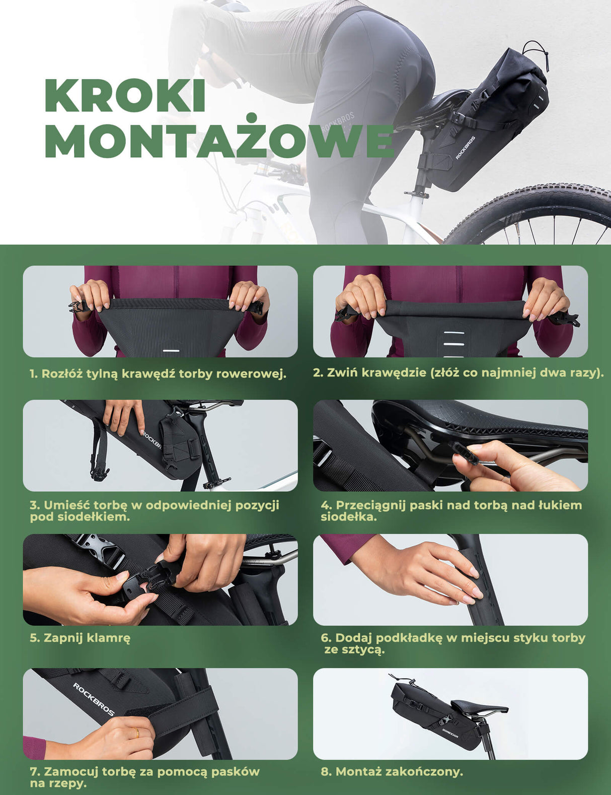 ROCKBROS Torby Podsiodłowe Wodoodporna Duża Pojemność - AS-060 Torby podsiodłowe