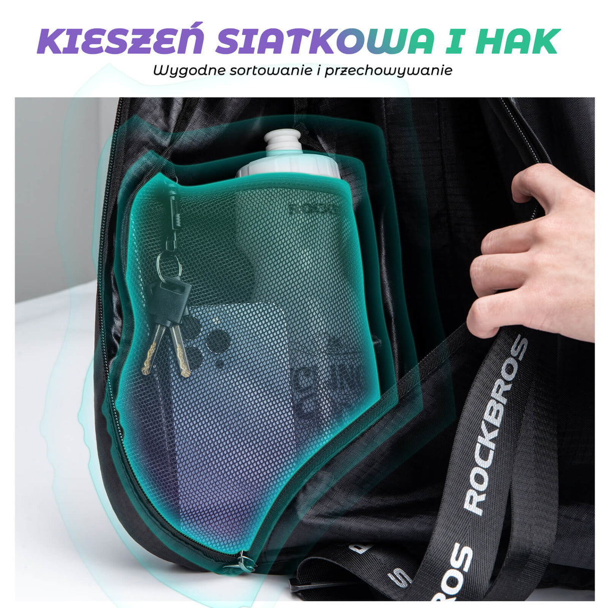 ROCKBROS Plecak na Kask z Regulowanymi Szelkami i Elementami Odblaskowymi-H34 Torby i sakwy motocyklowe