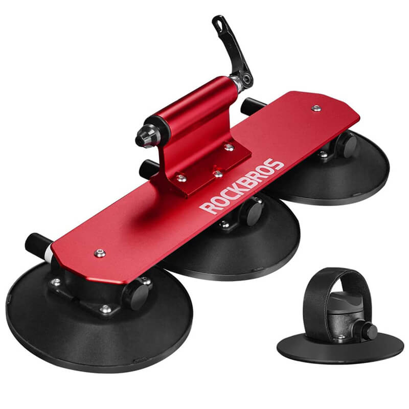 ROCKBROS Bagażnik Rowerowy z Przyssawkami Dachowy Szybki Montaż-Czerwony