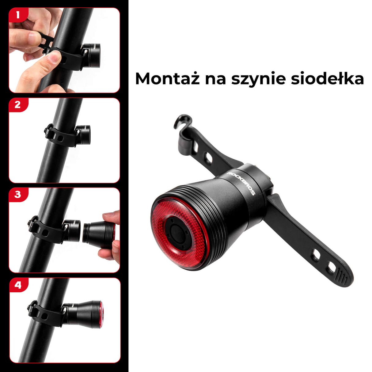 ROCKBROS Tylne Światło Rowerowe Q5 Światła rowerowe