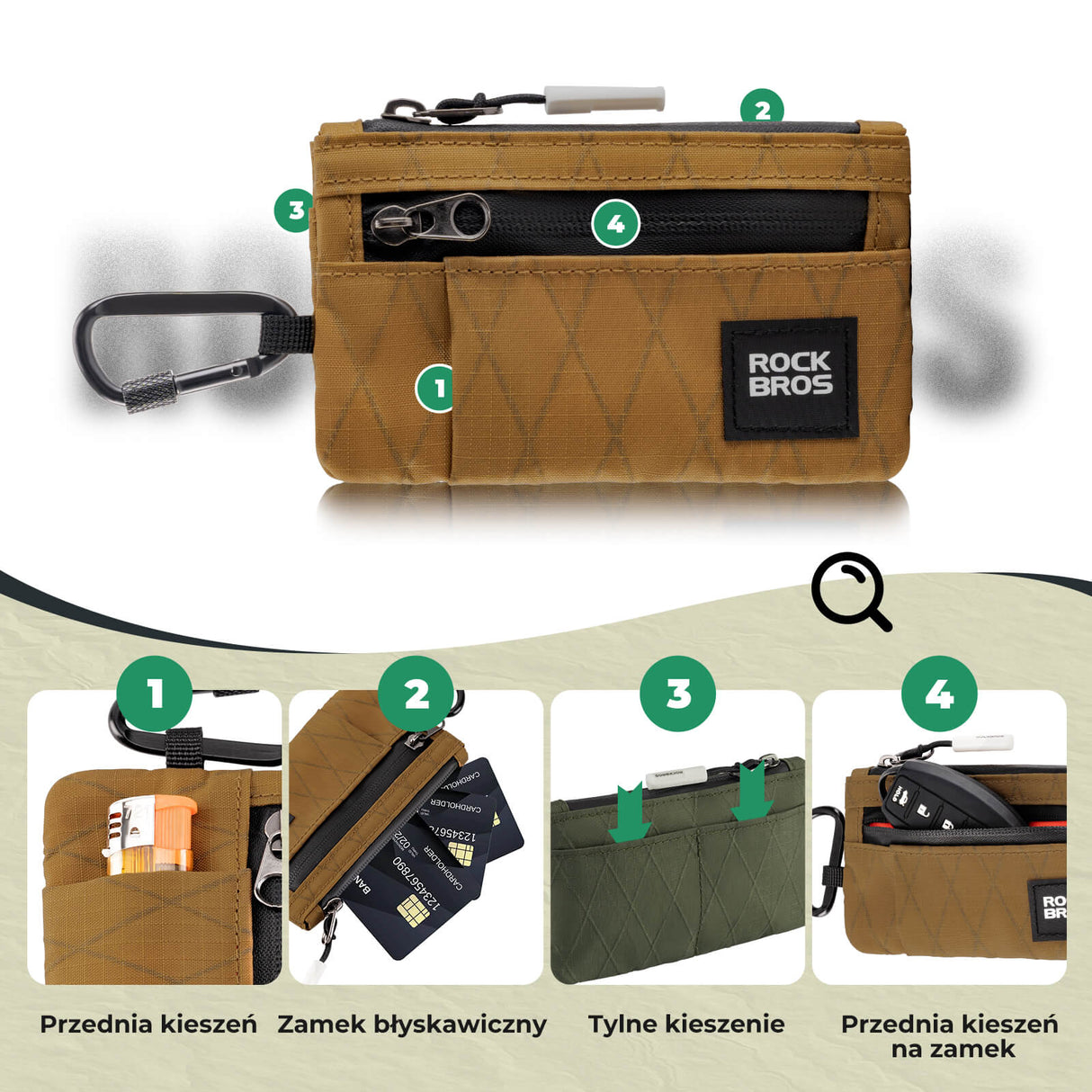 ROCKBROS Portfel Etui na Karty Przenośny z Kłódką -L002 Portfel