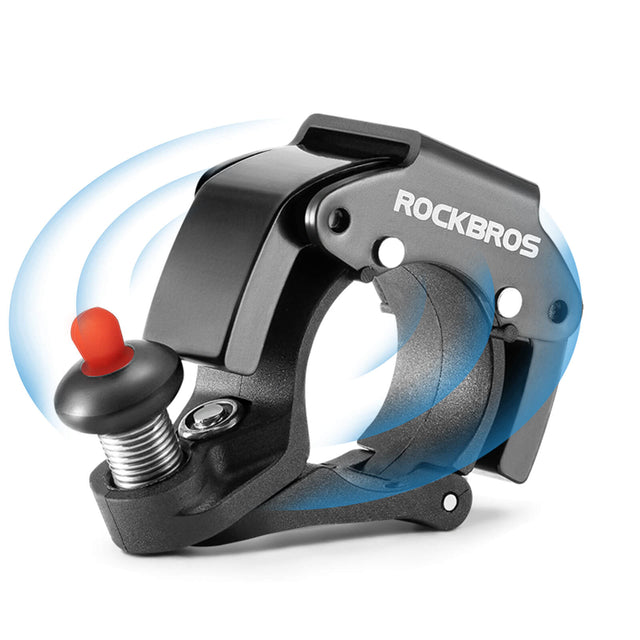 ROCKBROS Dzwonek Rowerowy na Kierownicę 22,2mm Głośny 100db -LD-R Dzwonkiczarny czerwony