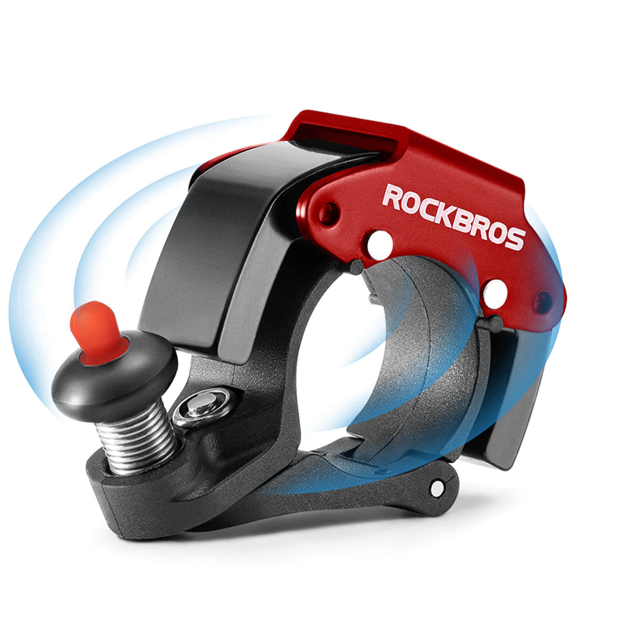 ROCKBROS Dzwonek Rowerowy na Kierownicę 22,2mm Głośny 100db -LD-R DzwonkiCzerwony