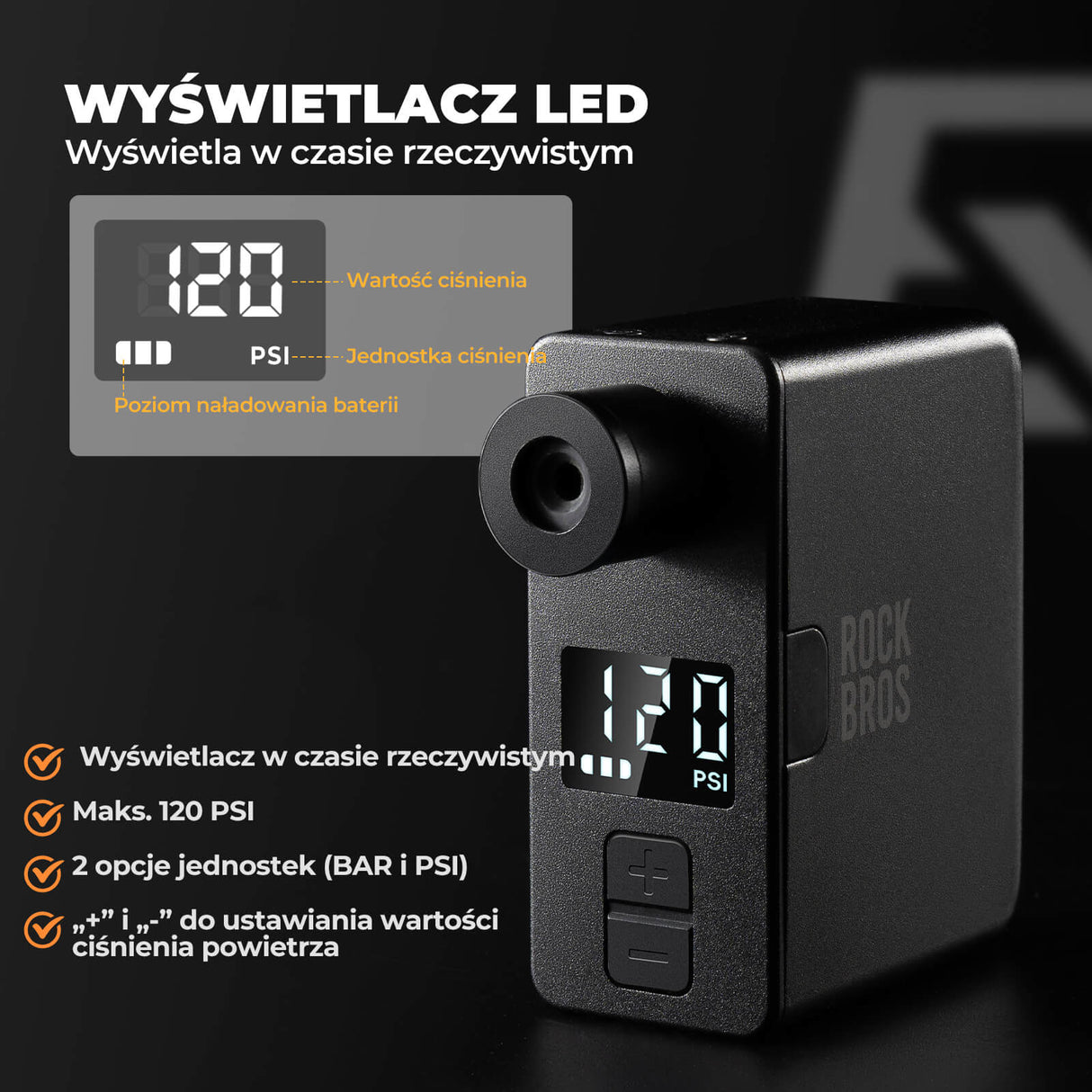 ROCKBROS Mini Elektryczna Pompka AS1 Pro Elektryczne pompki