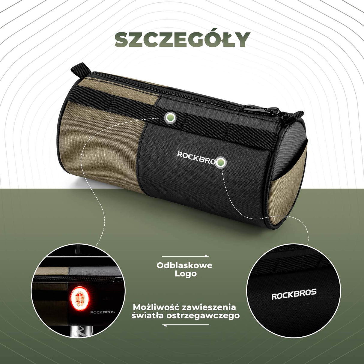 ROCKBROS Odblaskowa Torba na Kierownicę z Paskiem 1,7 L Torby na kierownicę