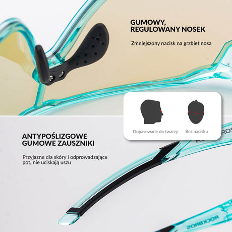 ROCKBROS Okulary Rowerowe Dziecięce Samoprzyciemniające Ochrona UV400-przezroczysty niebieski