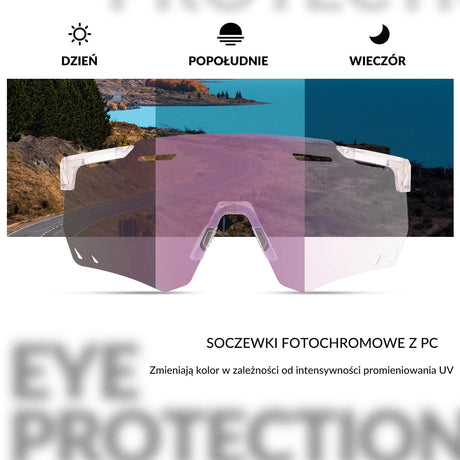 ROCKBROS Okulary Fotochromowe Przeciwsłoneczne Rowerowe Ochrona UV400-SP323 Okulary i gogle