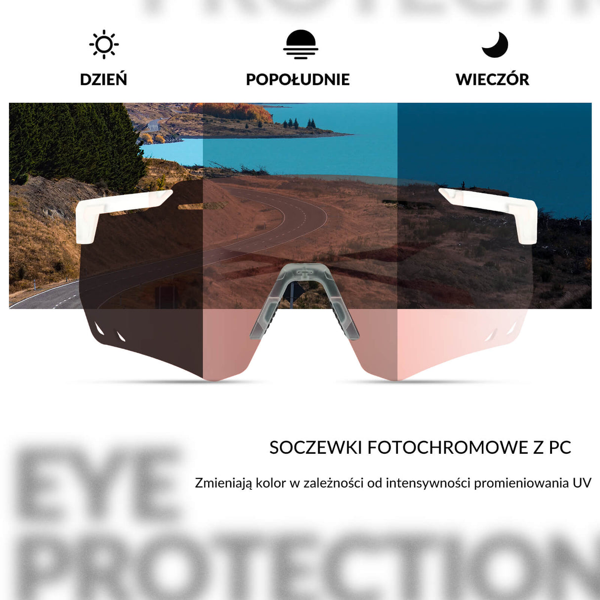 Okulary Fotochromowe Przeciwsłoneczne Rowerowe Ochrona UV400-SP323
