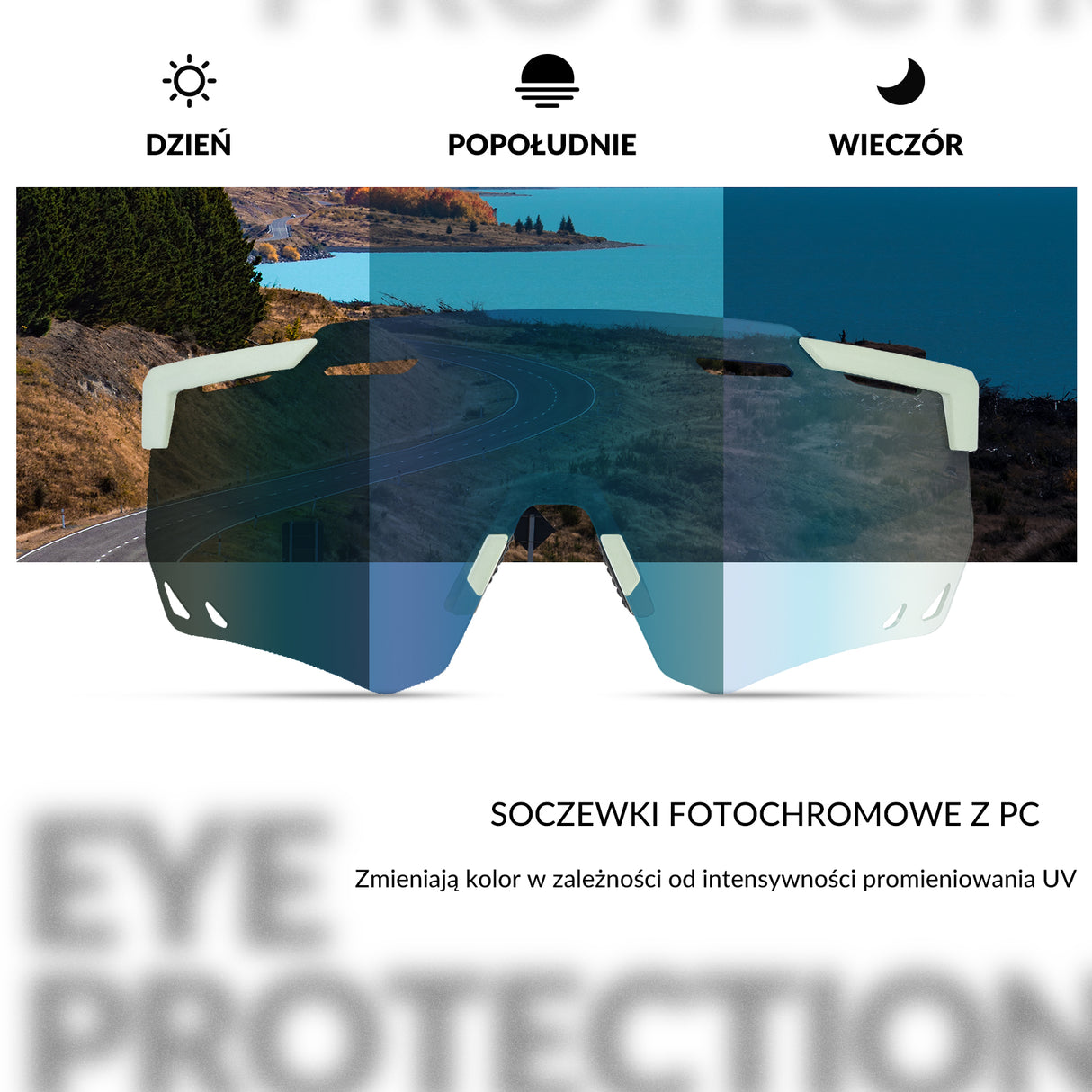 ROCKBROS Okulary Fotochromowe Przeciwsłoneczne Rowerowe Ochrona UV400-SP323 Okulary i gogle