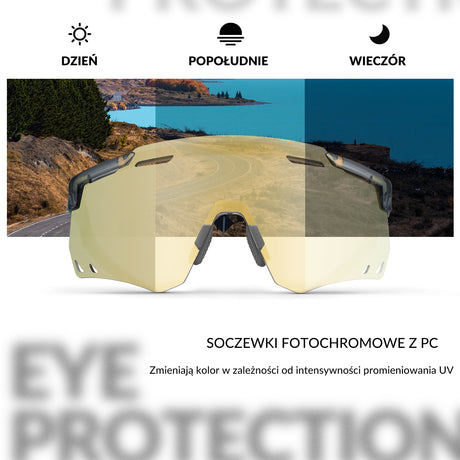 ROCKBROS Okulary Fotochromowe Przeciwsłoneczne Rowerowe Ochrona UV400-SP323 Okulary i gogle