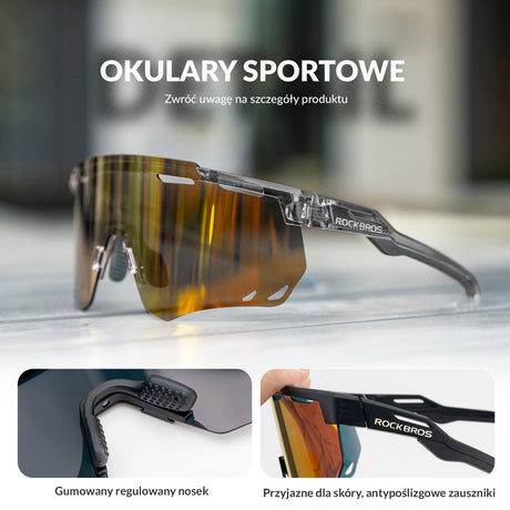 ROCKBROS Okulary Fotochromowe Przeciwsłoneczne Rowerowe Ochrona UV400-SP323 Okulary i gogle