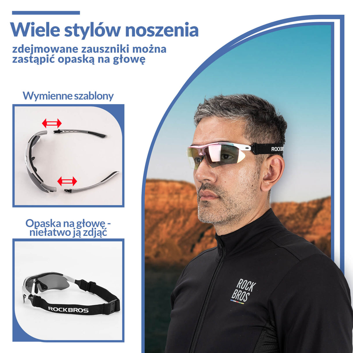 ROCKBROS Okulary Rowerowe Polaryzacyjne z Ochroną UV400 Okulary i gogle
