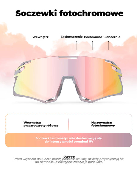 ROCKBROS Okulary Rowerowe TR90 Sportowe Przeciwsłoneczne Wiatroodporne Unisex Ochrona UV400 Okulary i gogle