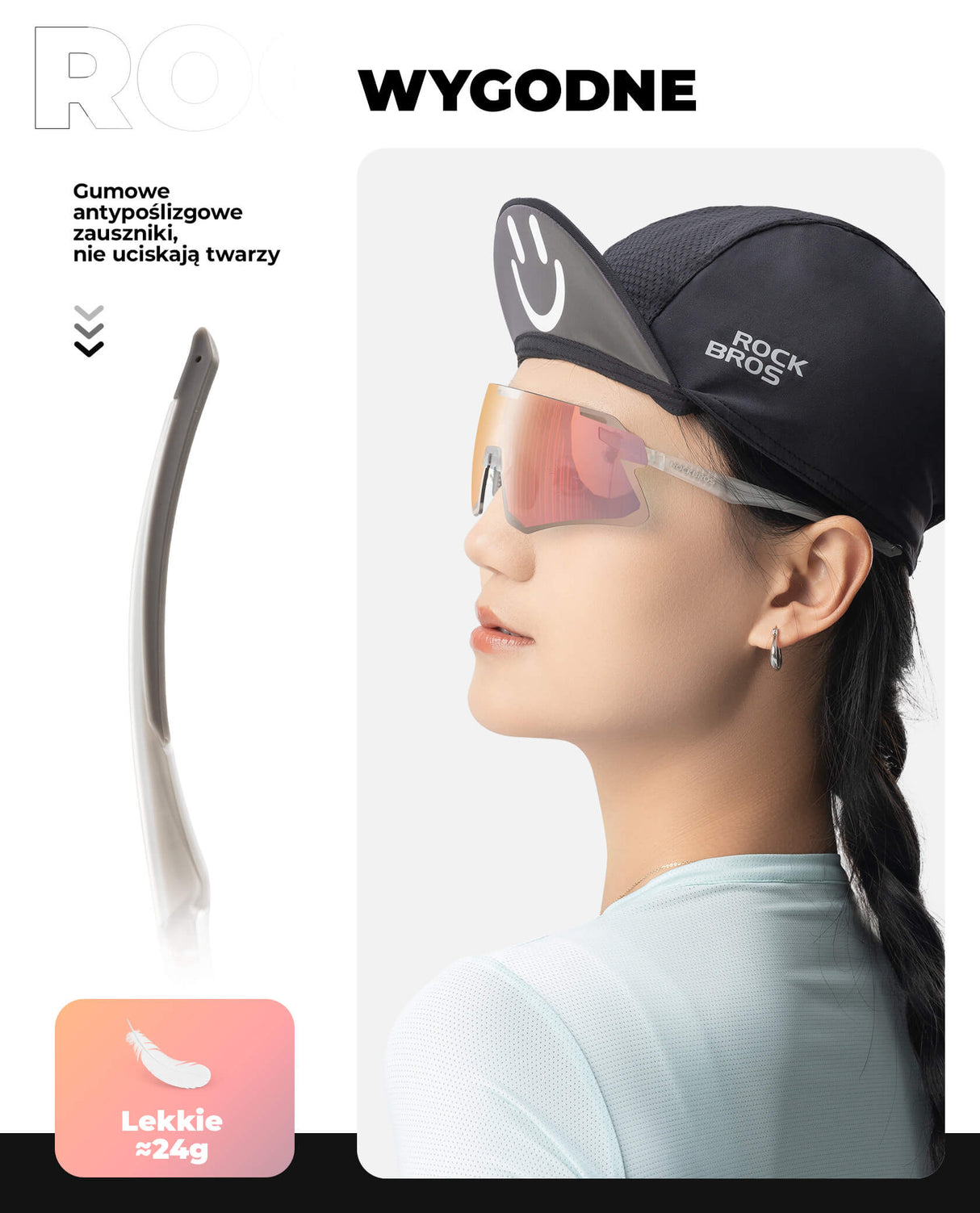 ROCKBROS Okulary Rowerowe TR90 Sportowe Przeciwsłoneczne Wiatroodporne Unisex Ochrona UV400 Okulary i gogle